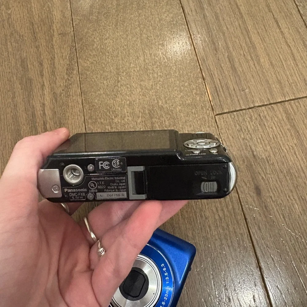 Fujifilm Blue Digital Camera & Lumix Black Compact Camera Bundle
